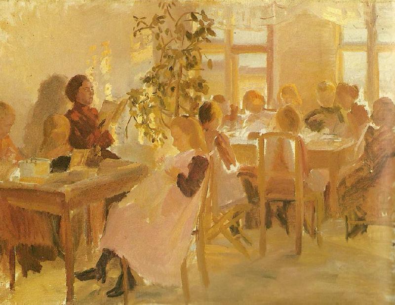 Anna Ancher en syskole i skagen china oil painting image